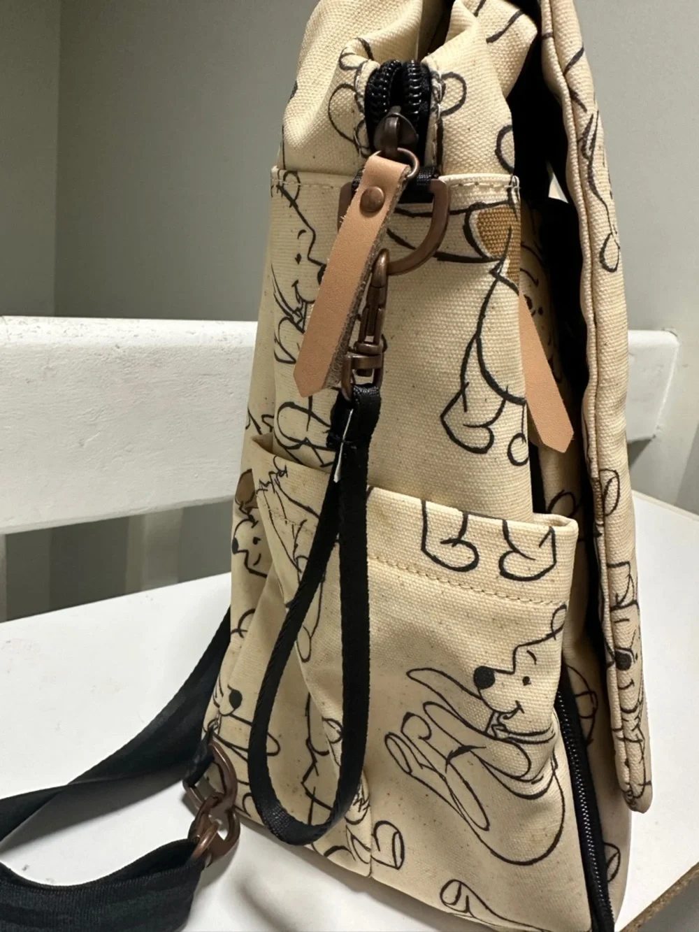 Winnie the Pooh Canvas diaper Crossbody/ BackBag